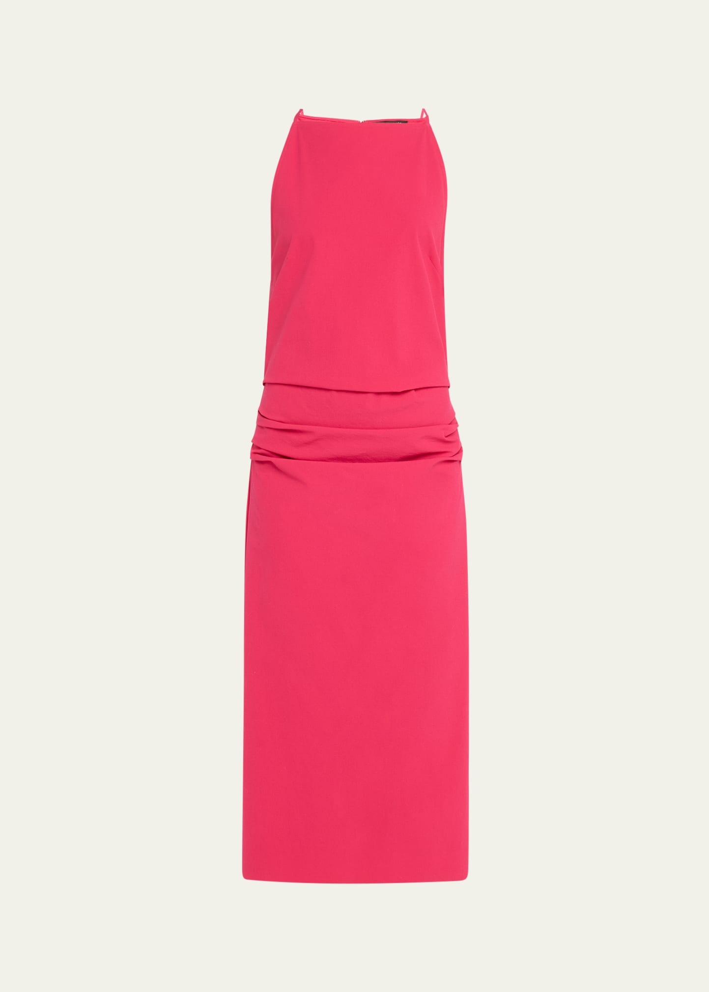 Priya Draped Bi-Stretch Cotton Nylon Dress - 1