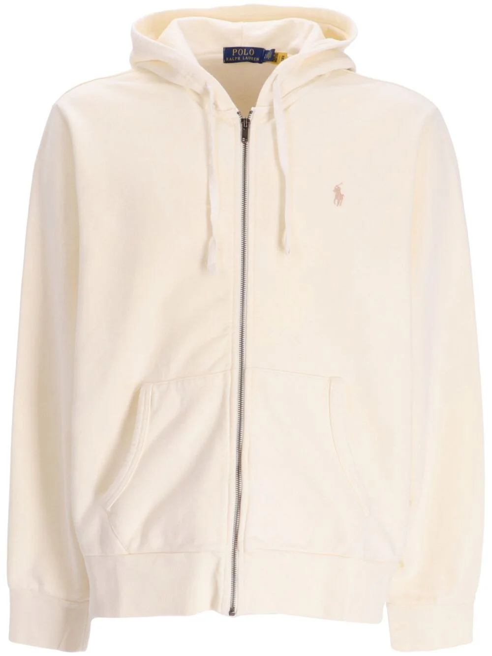 logo-embroidered cotton zip-up jacket - 1
