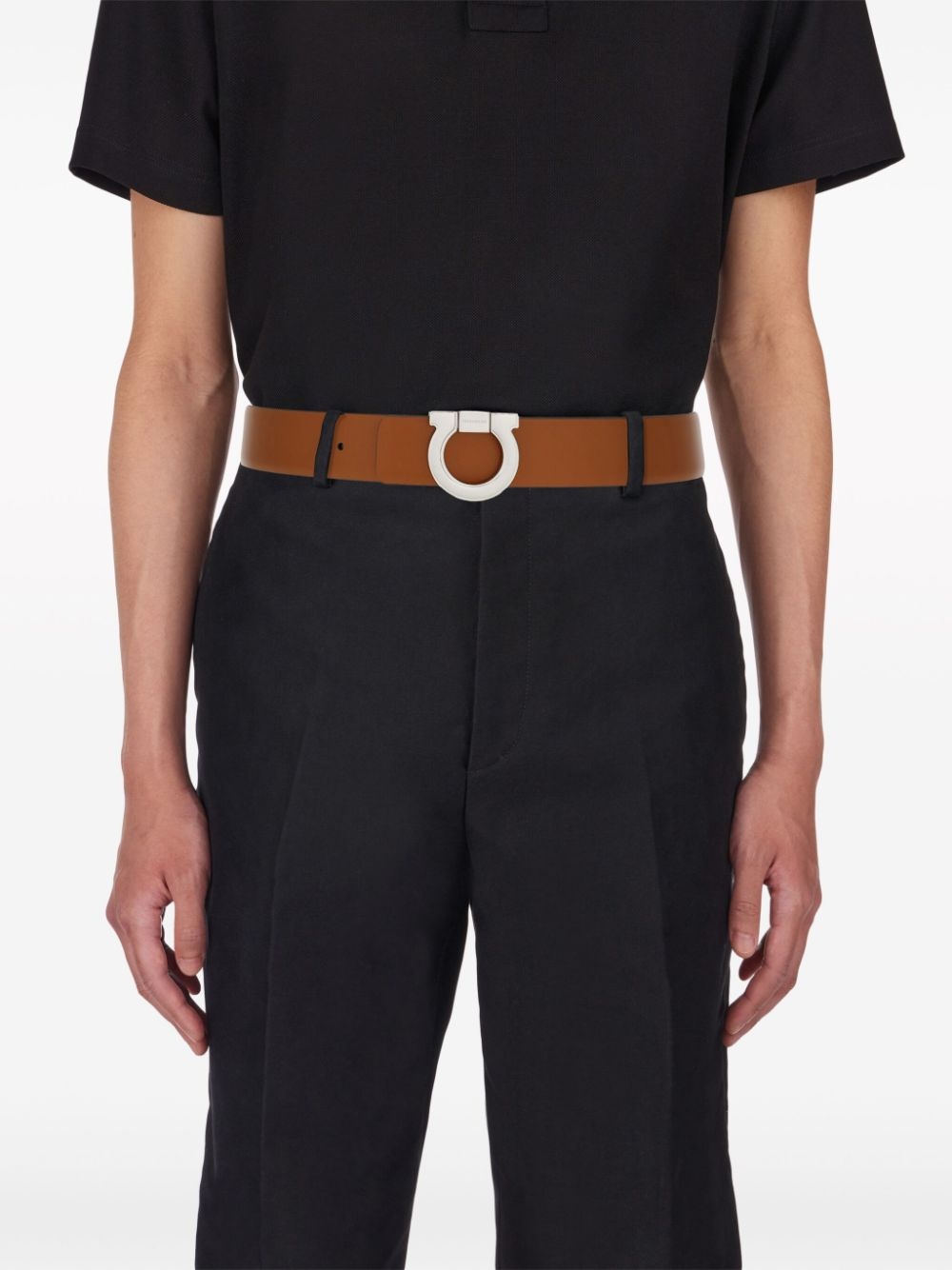 Gancini leather belt - 4