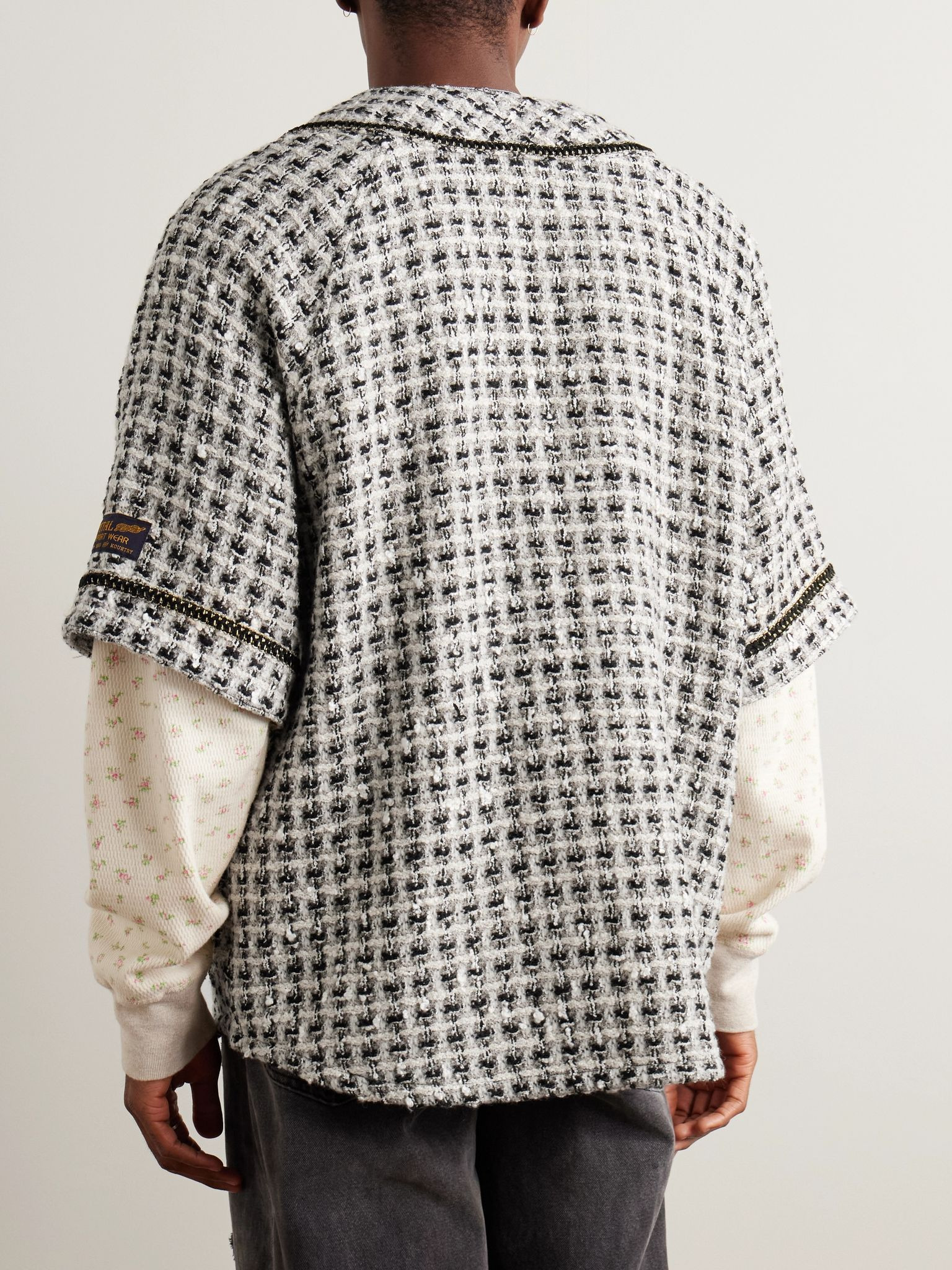 Great Kountry Appliquéd Embroidered Tweed Shirt Gray - 3