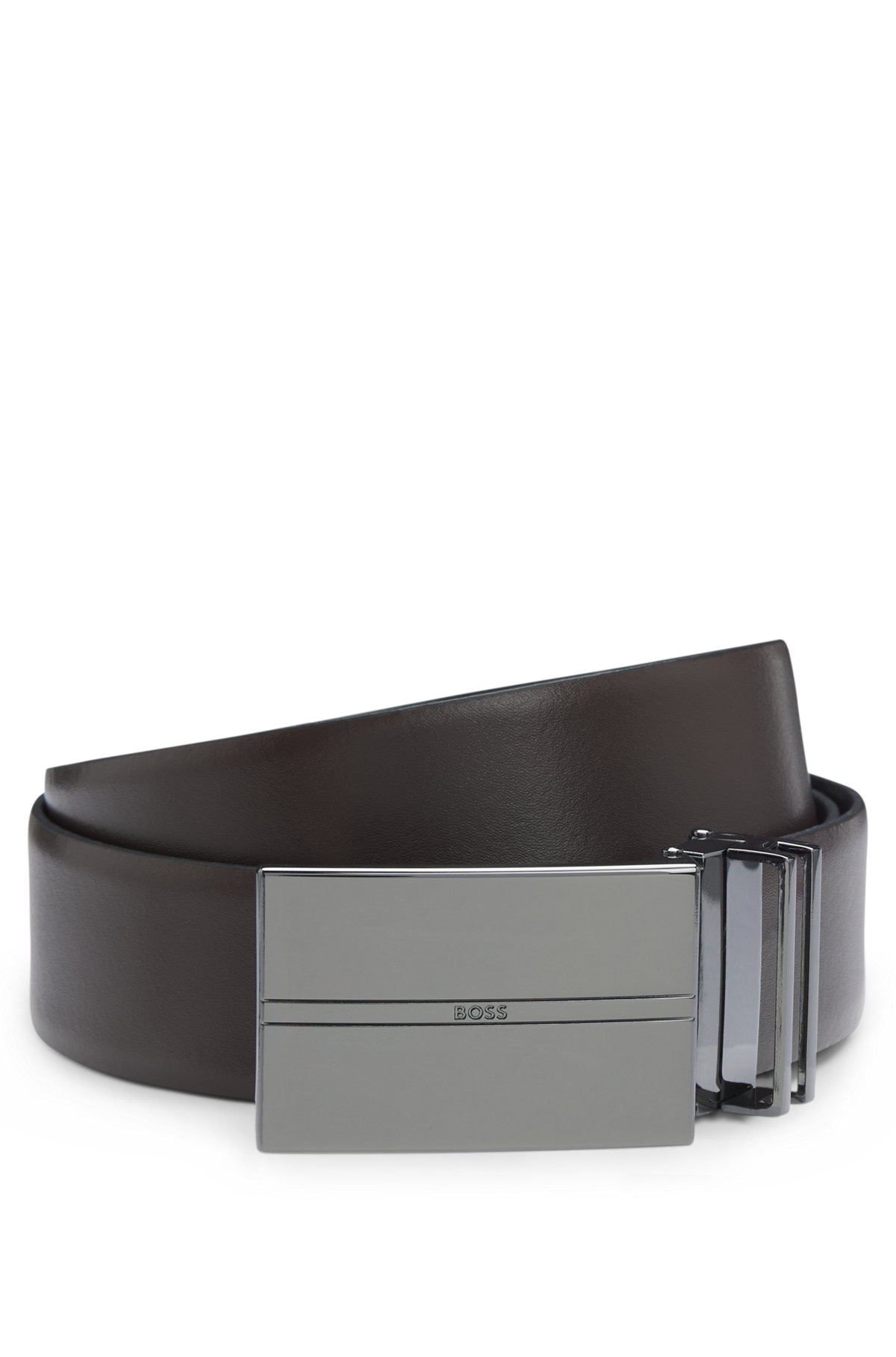 REVERSIBLE ITALIAN-LEATHER BELT WITH INTERCHANGEABLE BUCKLES - 1