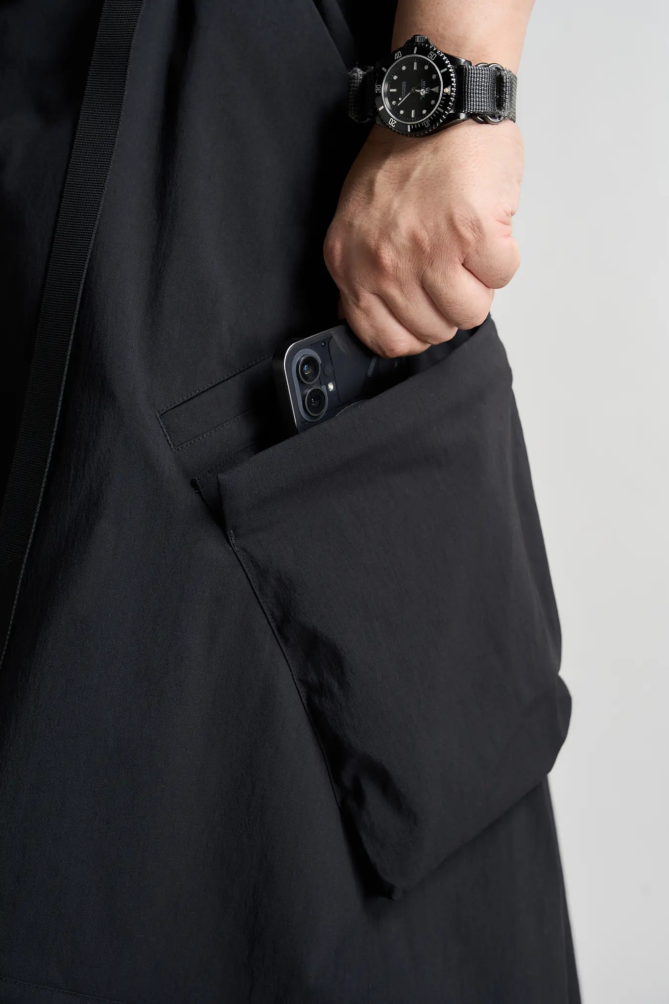 SK30-M Nylon Stretch Convert Cargo Skirt Black - 25