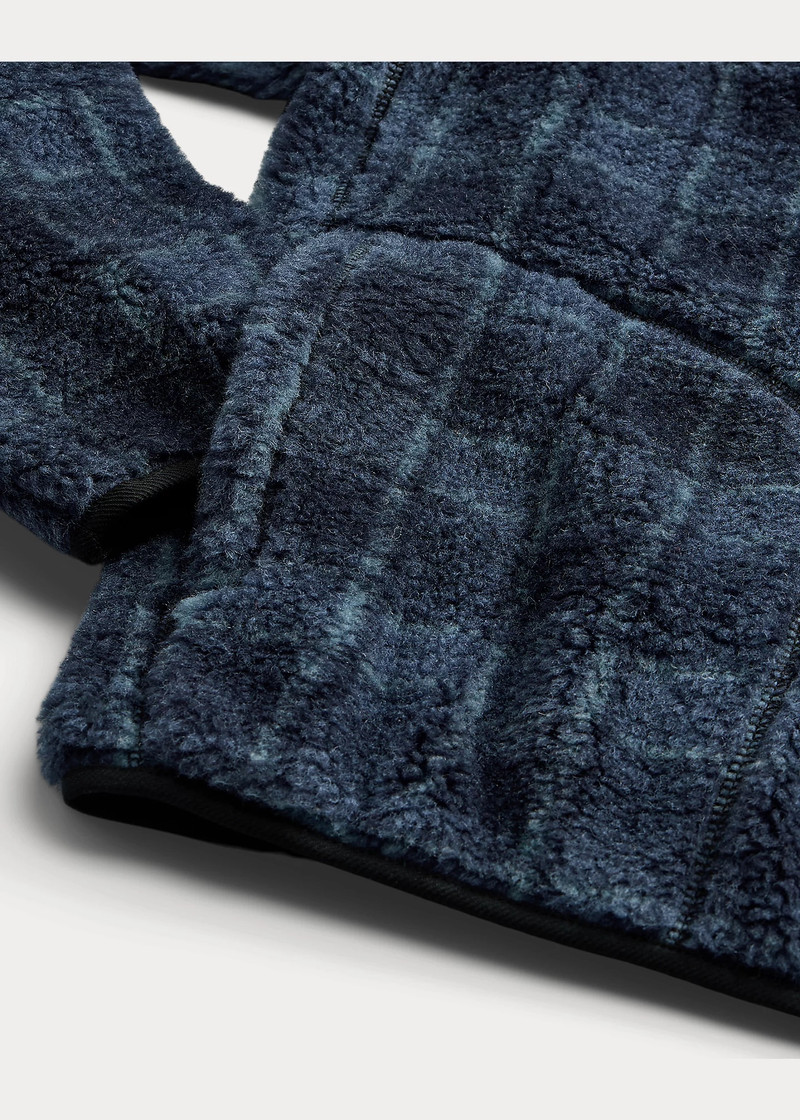 Plaid Wool-Blend Pile Fleece Jacket 5