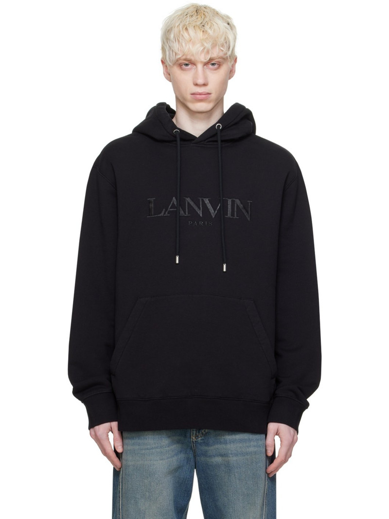 Black Loose-Fitting Hoodie - 1