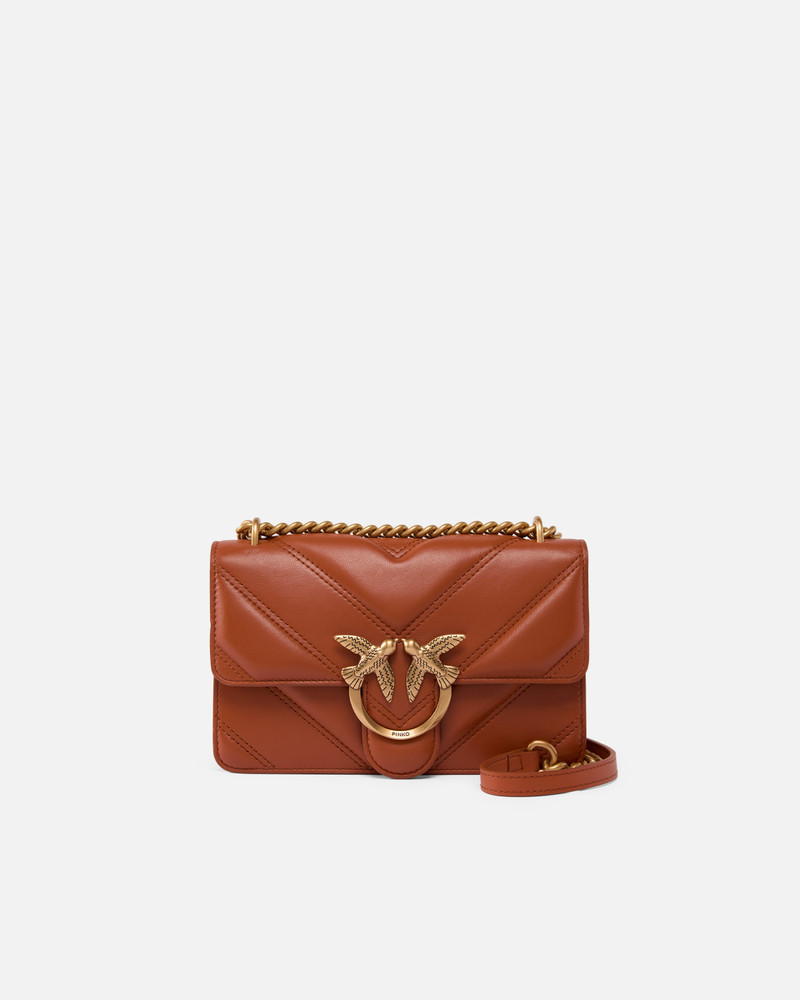 CHEVRON QUILTED NAPPA MINI LOVE BAG WITH SHOULDER STRAP 1