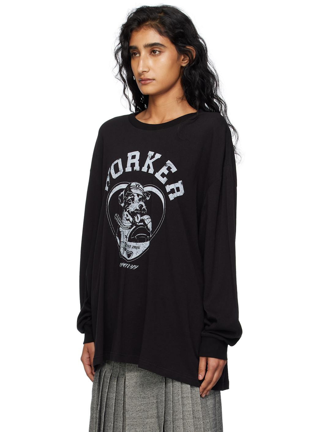 Black 'Worker' Pet Club Long Sleeve T-shirt - 4