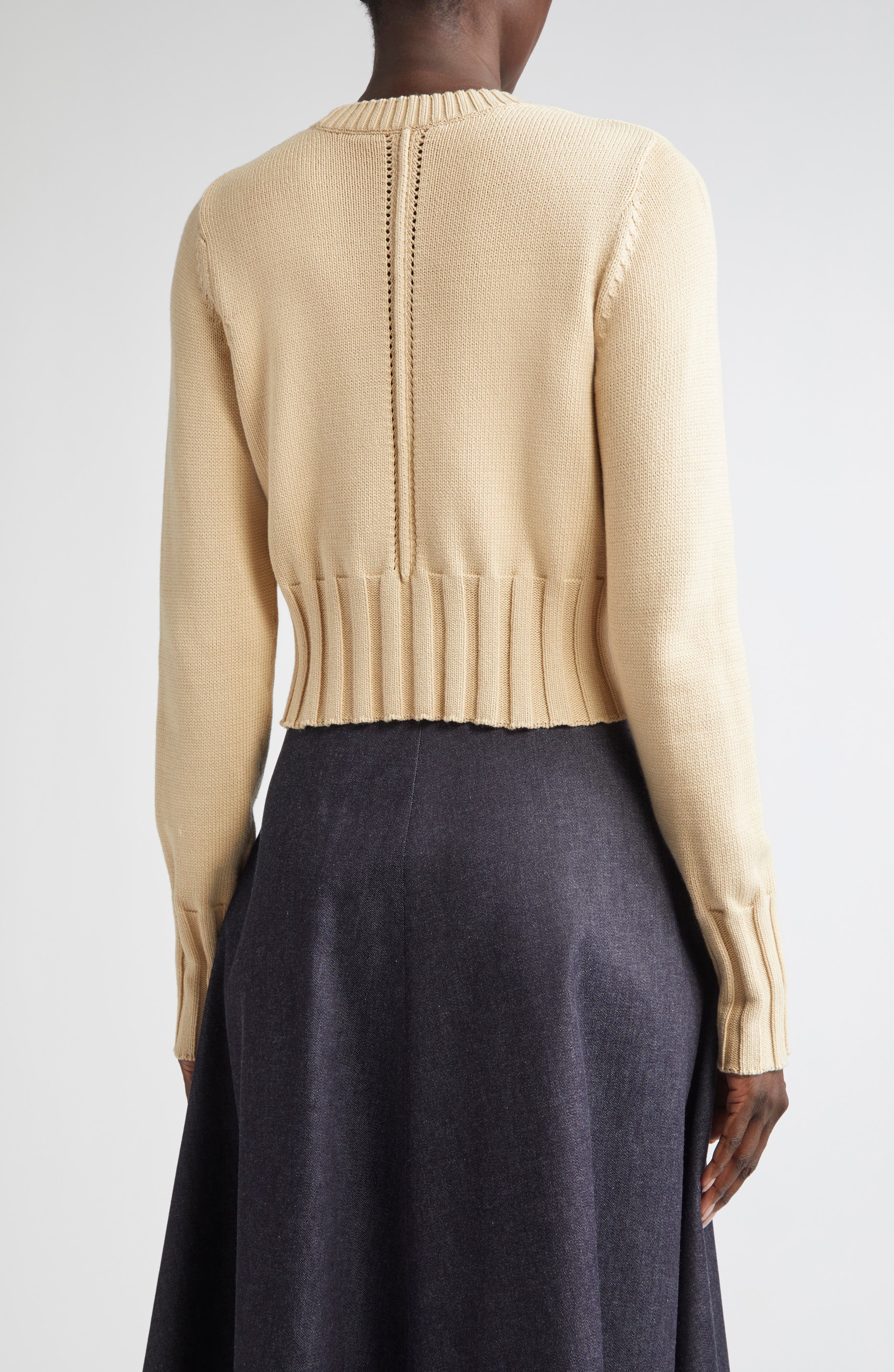 Altuzarra Livvy Crop Sweater in Antique Pearl at Nordstrom - 3