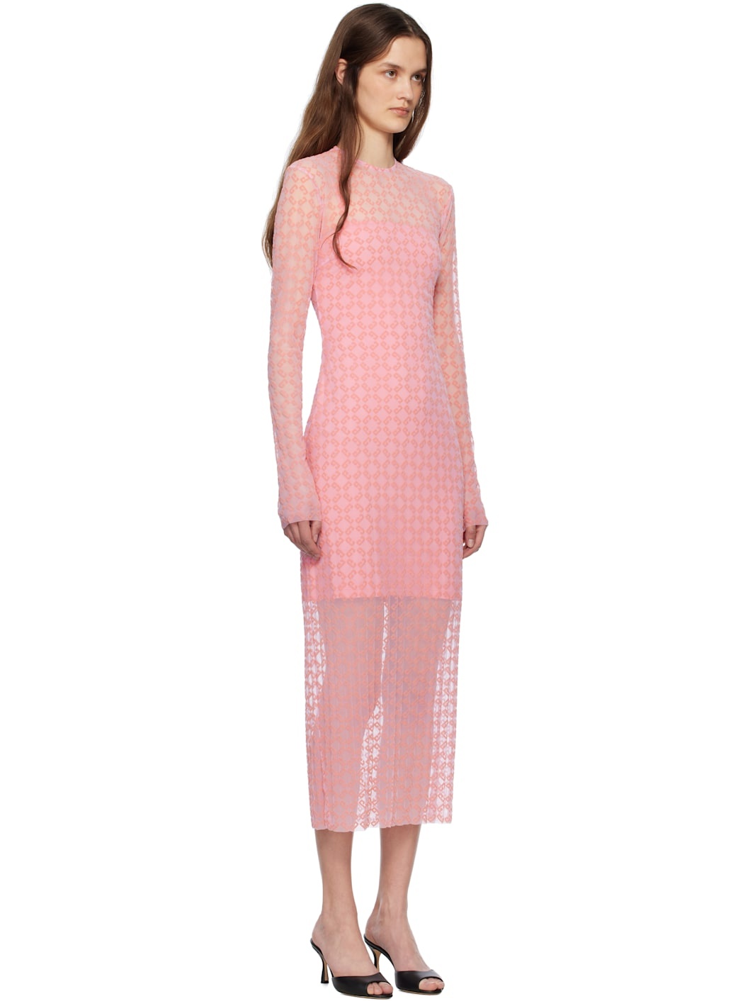 Pink Monogram 72 Tulle Midi Dress - 2