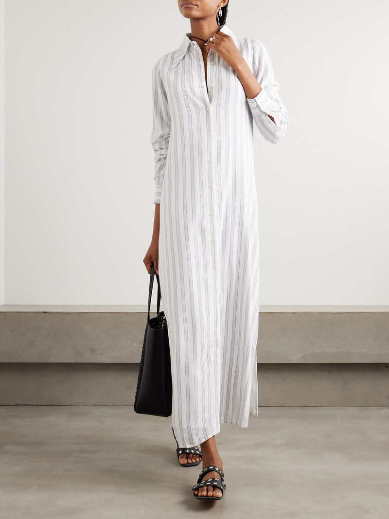 ALIX OF BOHEMIA Lotte Striped Crepe Maxi Shirt Dress outlook