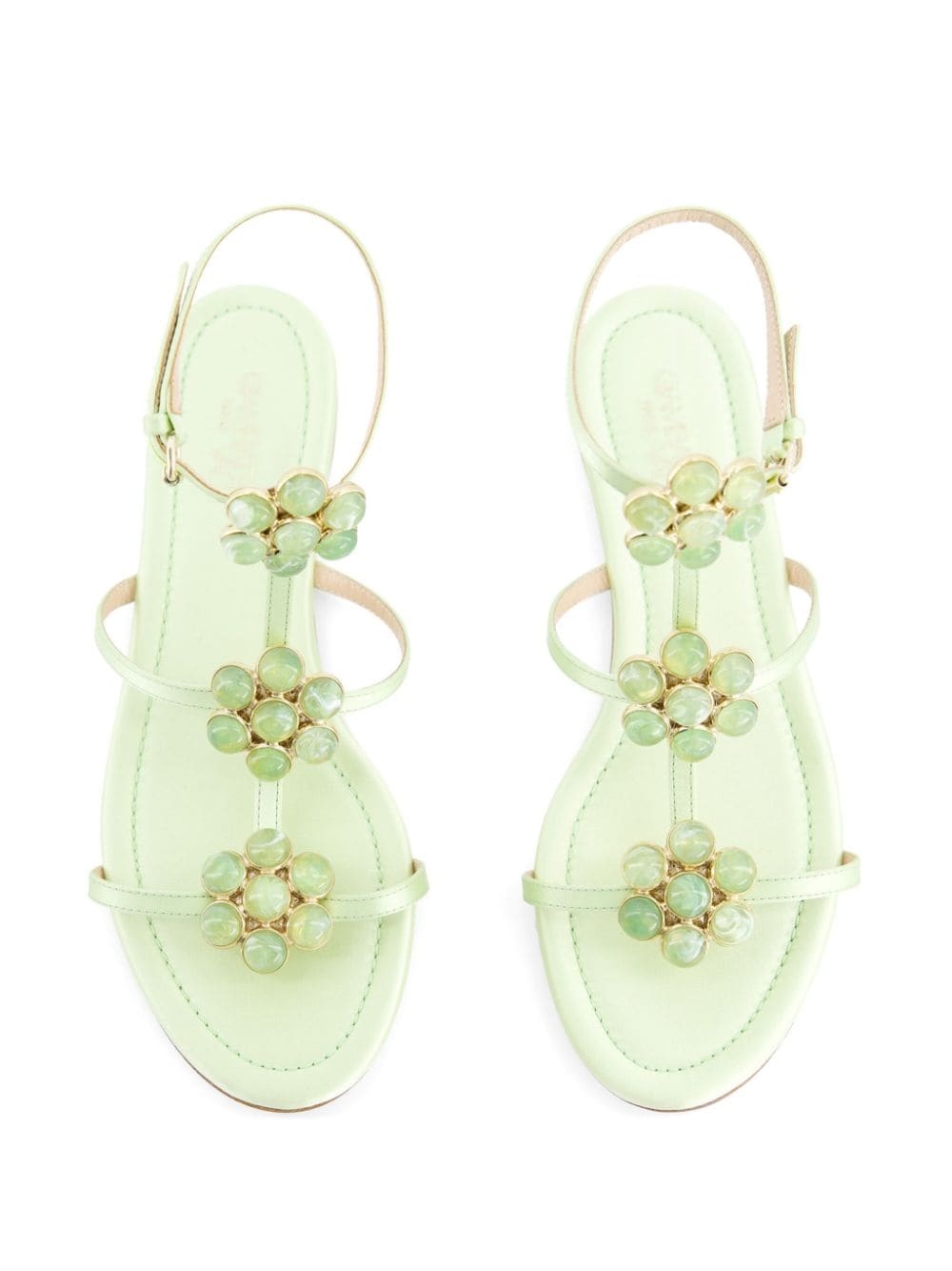 flower-detailing leather sandals - 3