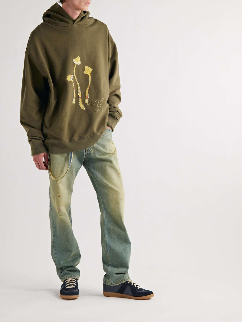 Maison Margiela Embroidered Appliquéd Cotton-Jersey Hoodie outlook