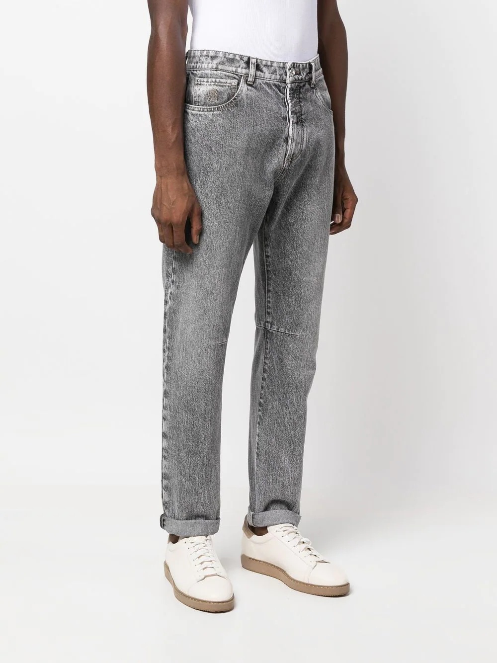 stonewash straight-leg jeans - 3