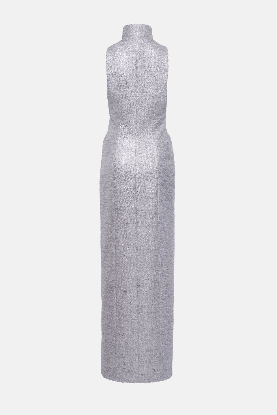 HIGH NECK LUREX TWEED EVENING DRESS WITH JWL ZIP - 2
