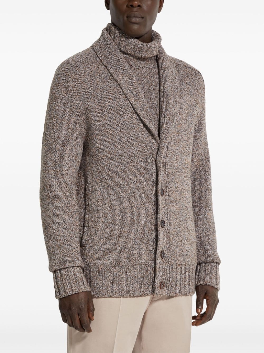 shawl-lapels cardigan - 2
