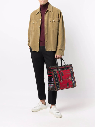 Etro geometric-woven tote bag outlook