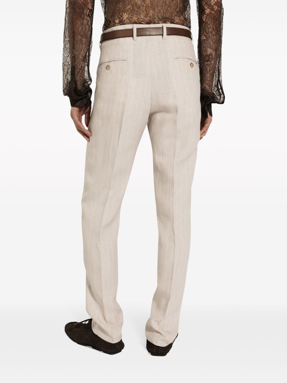 tailored linen trousers - 5