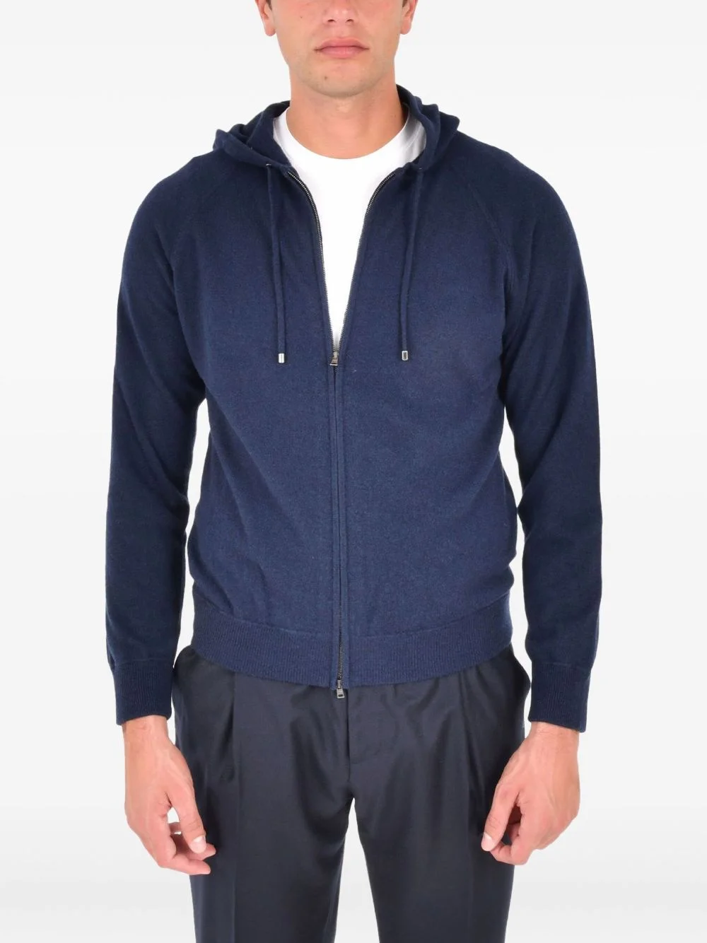 zip-up cashmere hoodie - 1