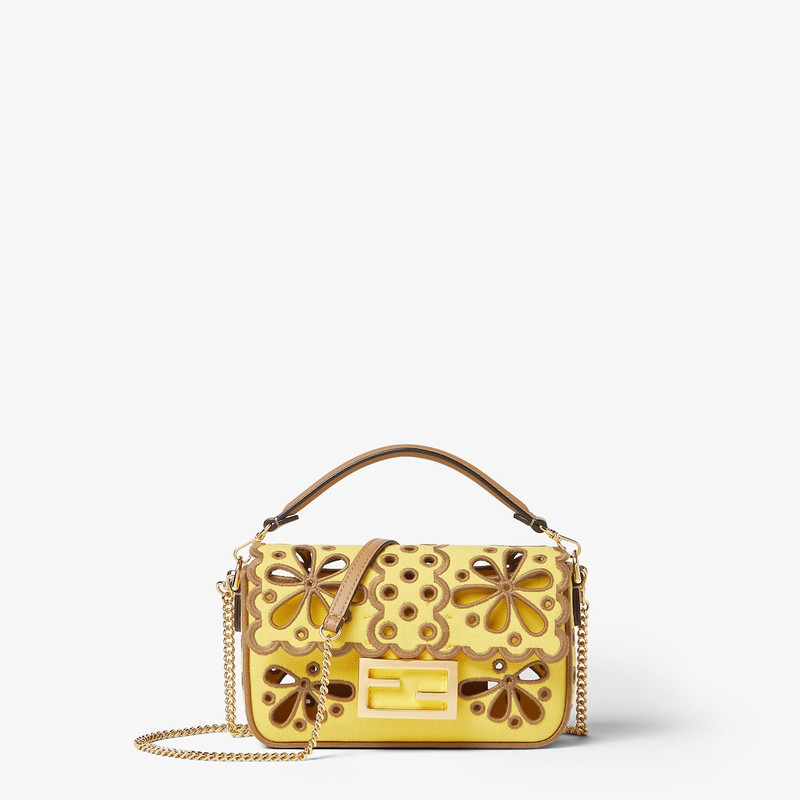 Baguette® Mini Broom yellow canvas Floral À Jour bag 1