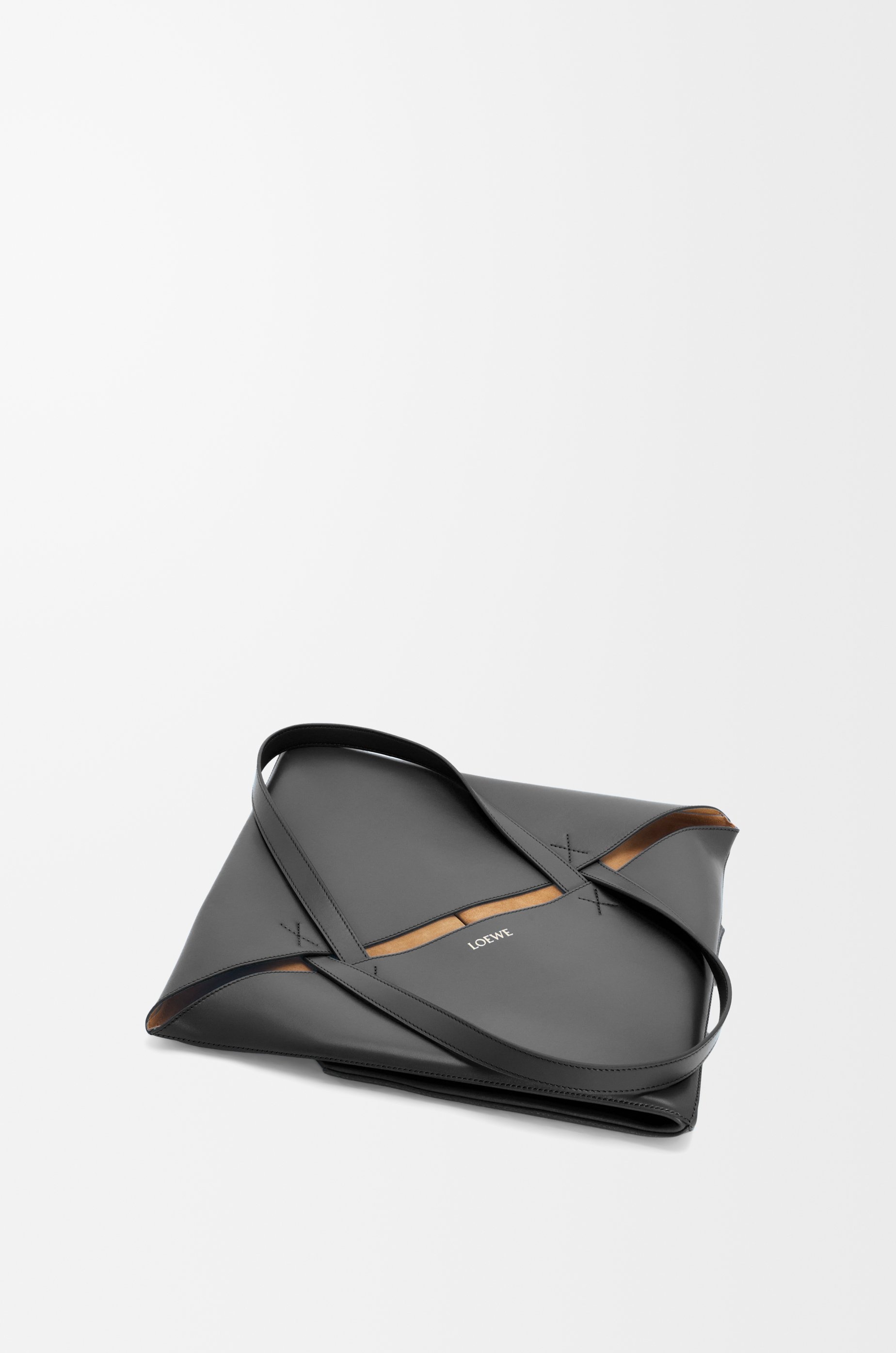 Large Puzzle Fold Tote in shiny calfskin - 6