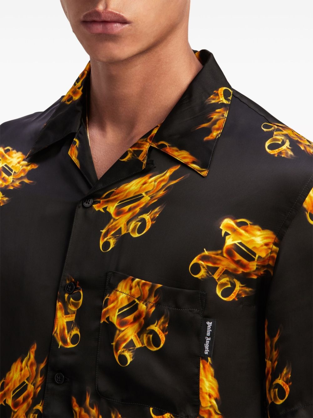 Burning monogram-print shirt - 6