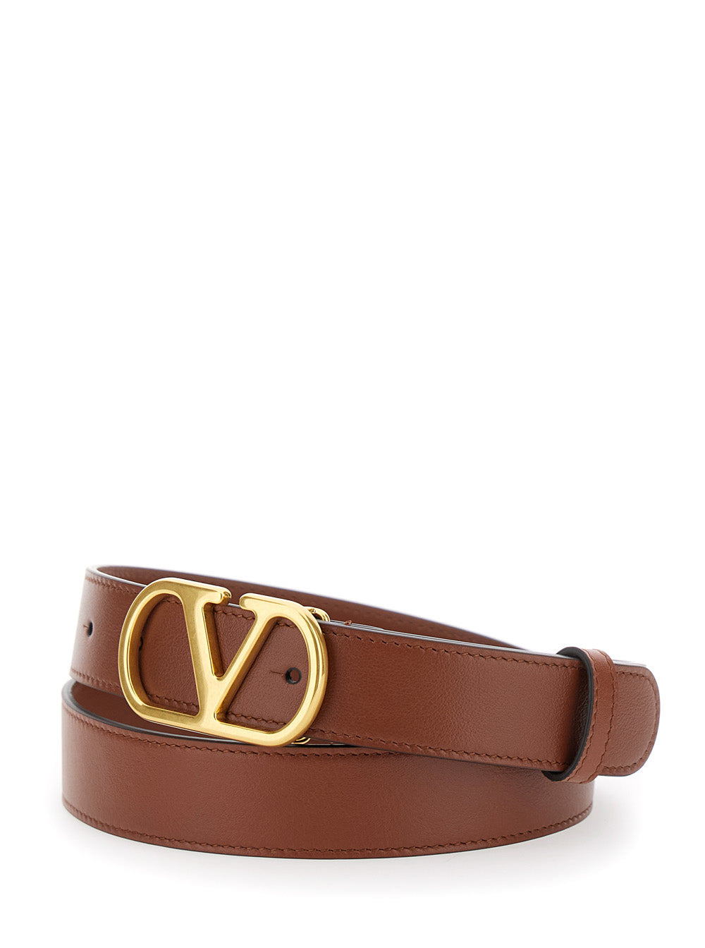 Valentino Garavani Women Belt H. 30 | Vlogo Signature. | Box Calf S./Antique Brass Logo - 2