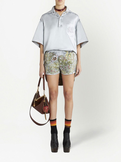 Etro embroidered satin shorts outlook
