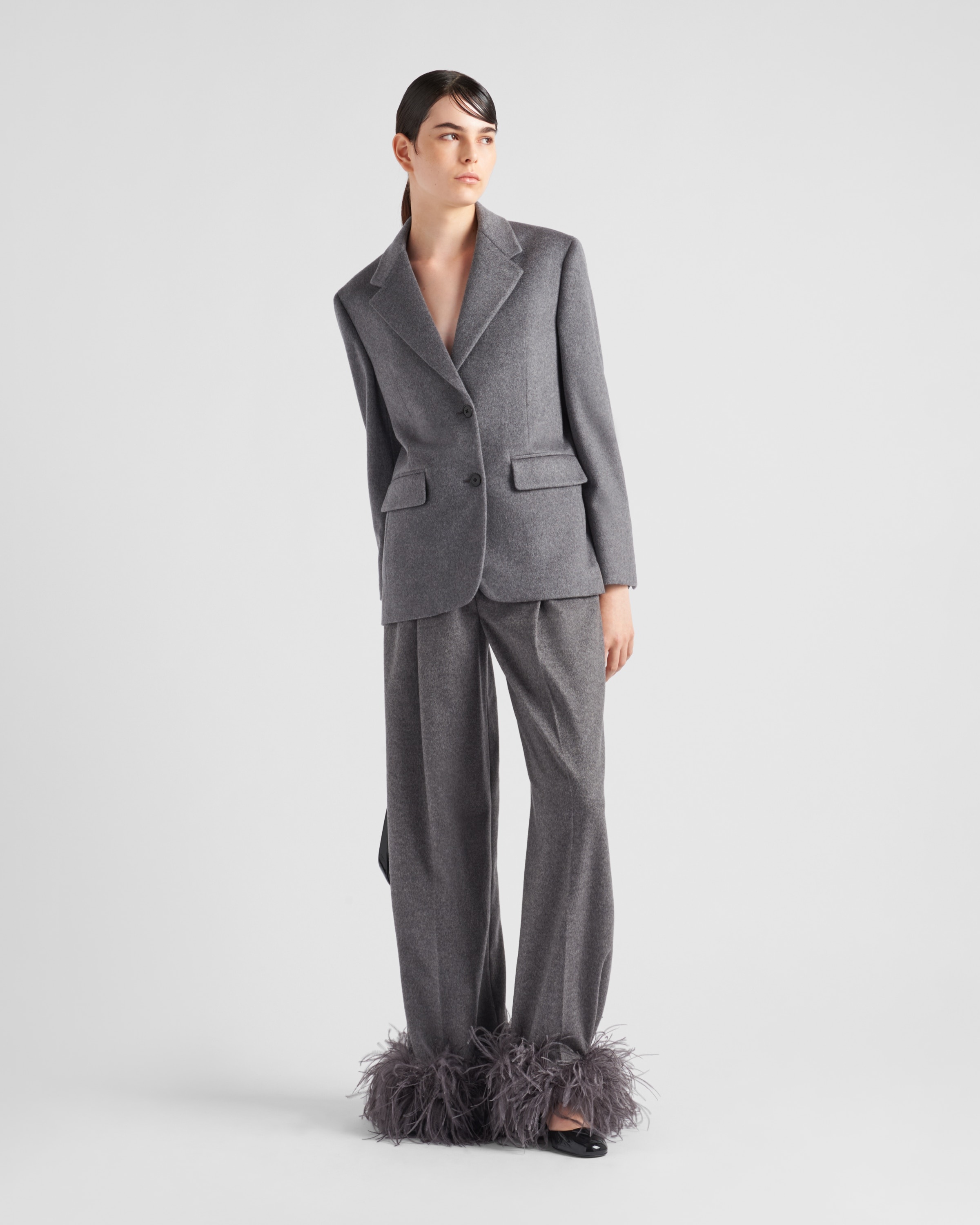Prada Single-breasted cashmere jacket | REVERSIBLE