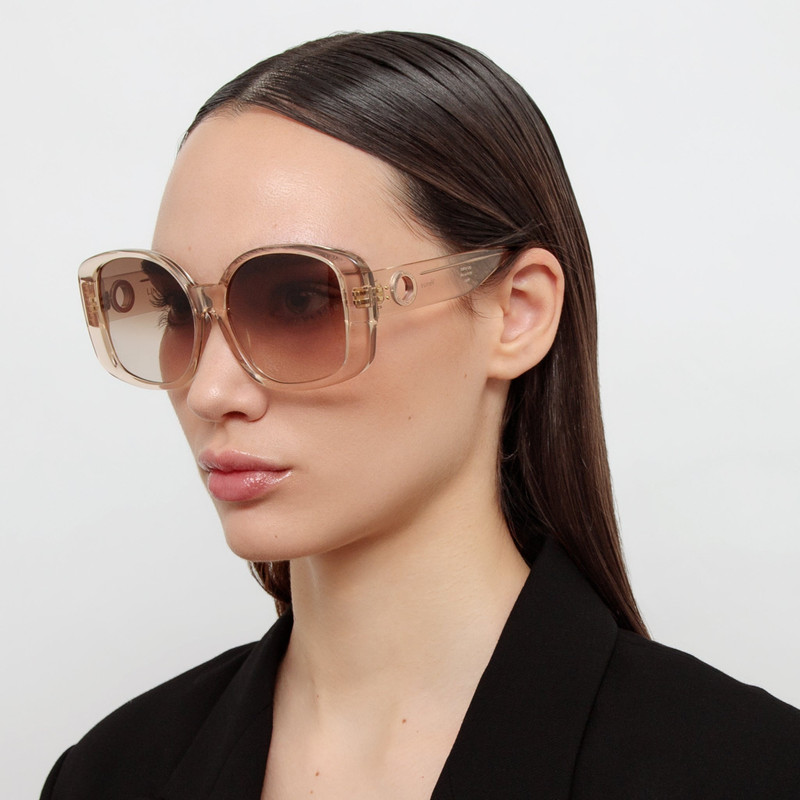 LINDA FARROW Venus Oversize Sunglasses in Ash outlook