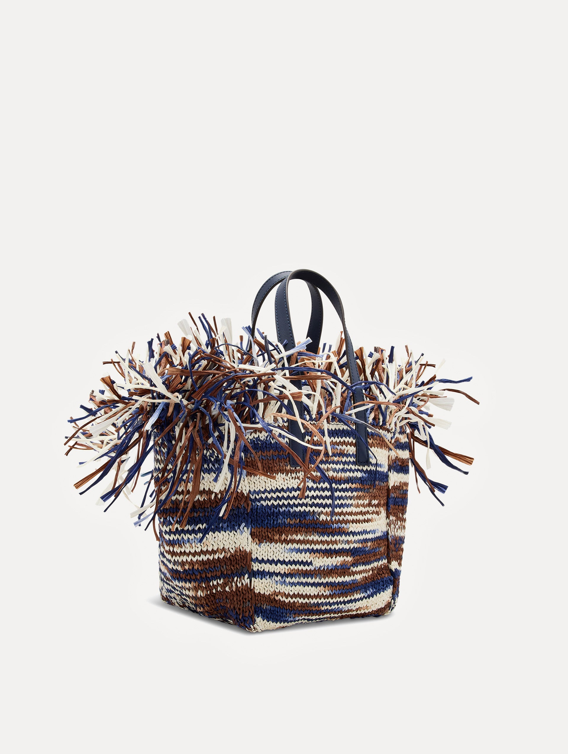 SMALL RAFFIA CROCHET SQUARE TOTE - 3