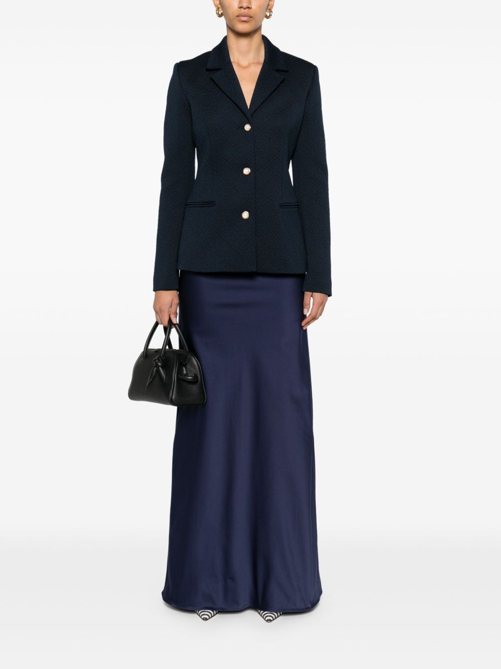 monogram-jacquard single-breasted jacket - 2