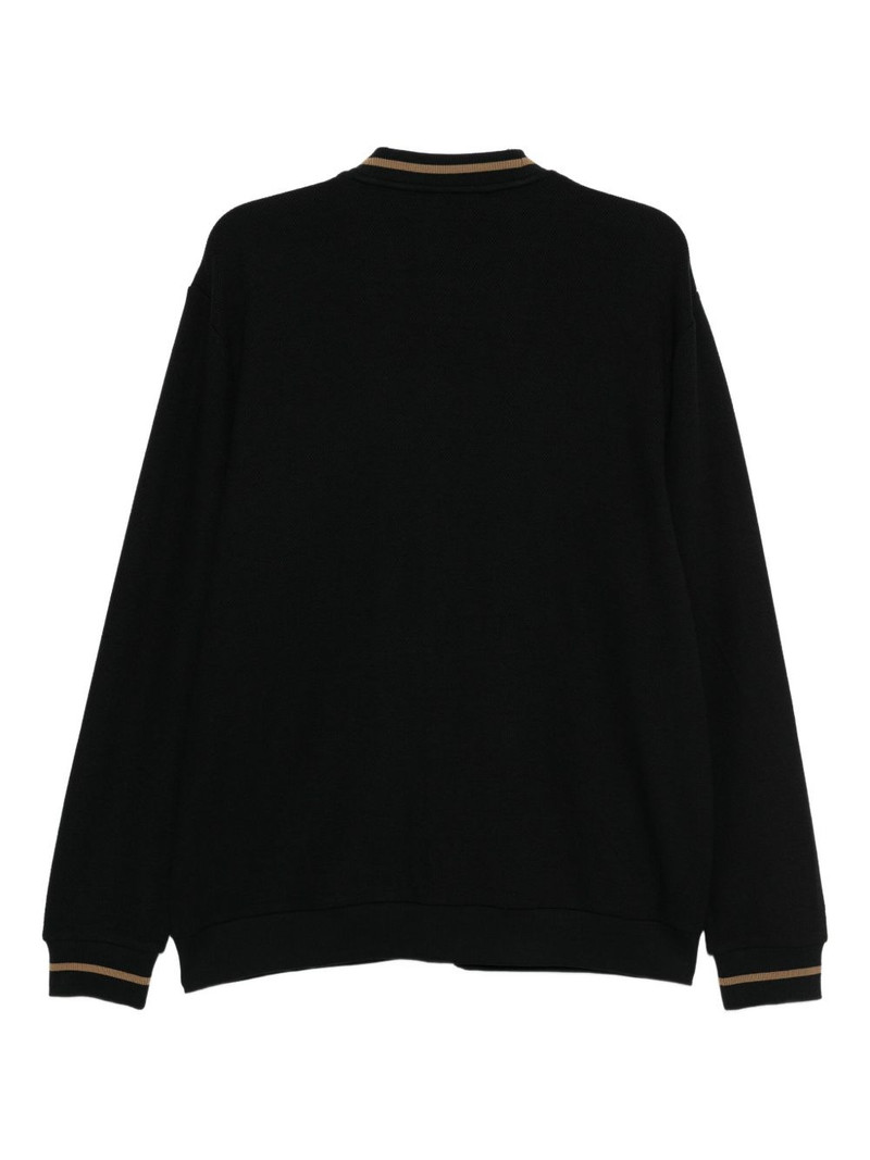 Fred Perry embroidered-logo cotton cardigan outlook