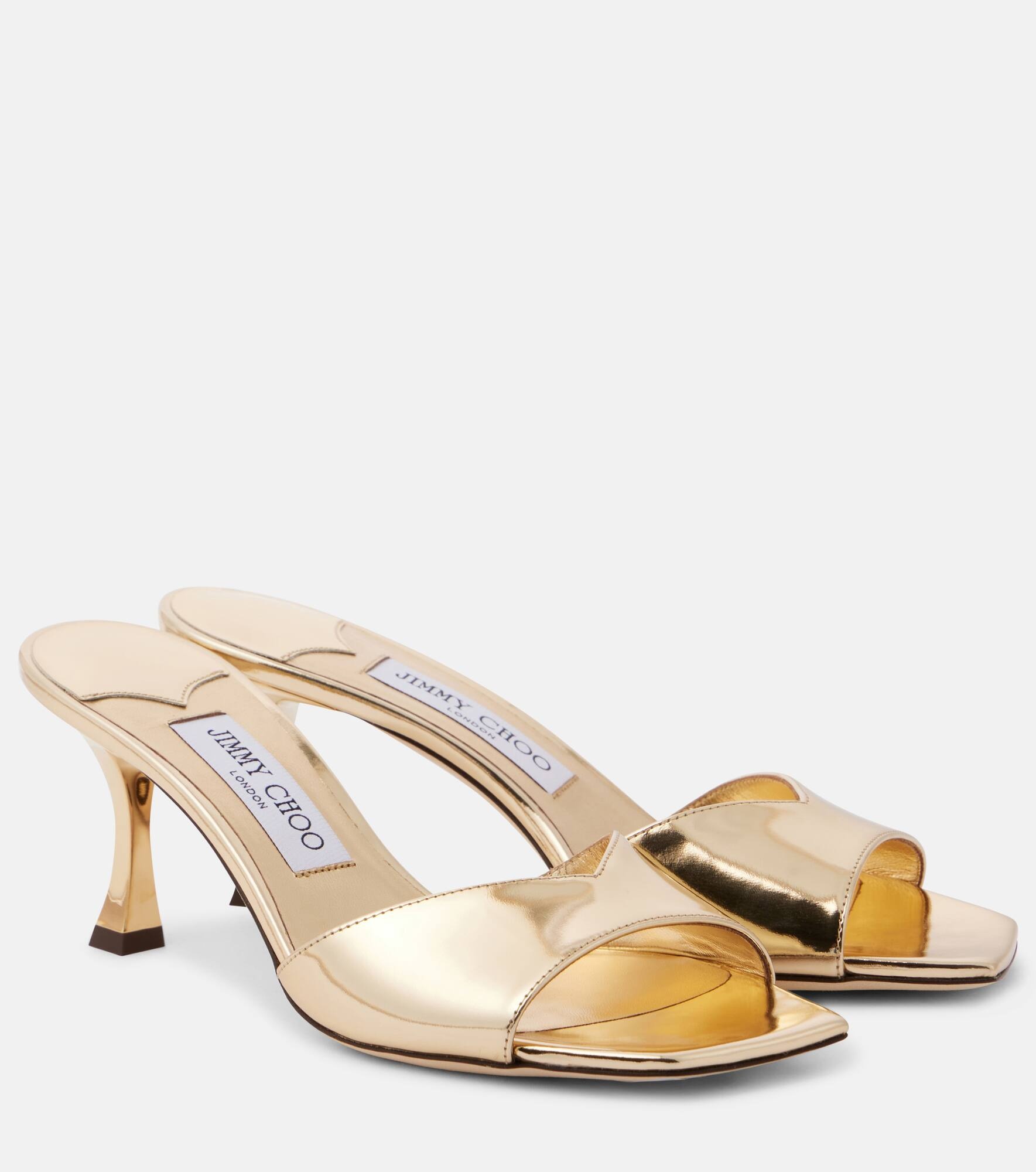 Skye 70 metallic leather mules - 1