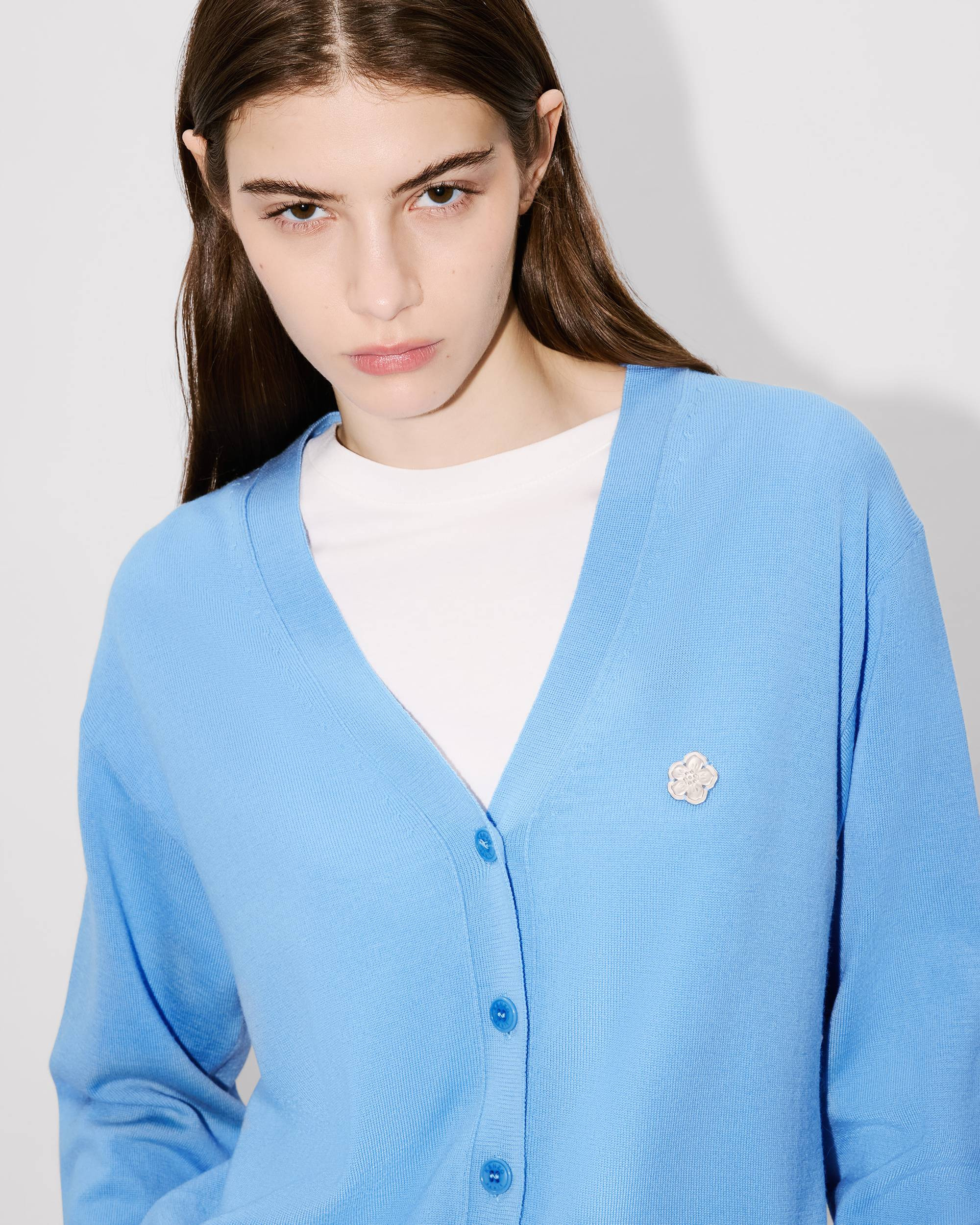 'Boke Flower' embroidered cardigan in Merino wool - 6