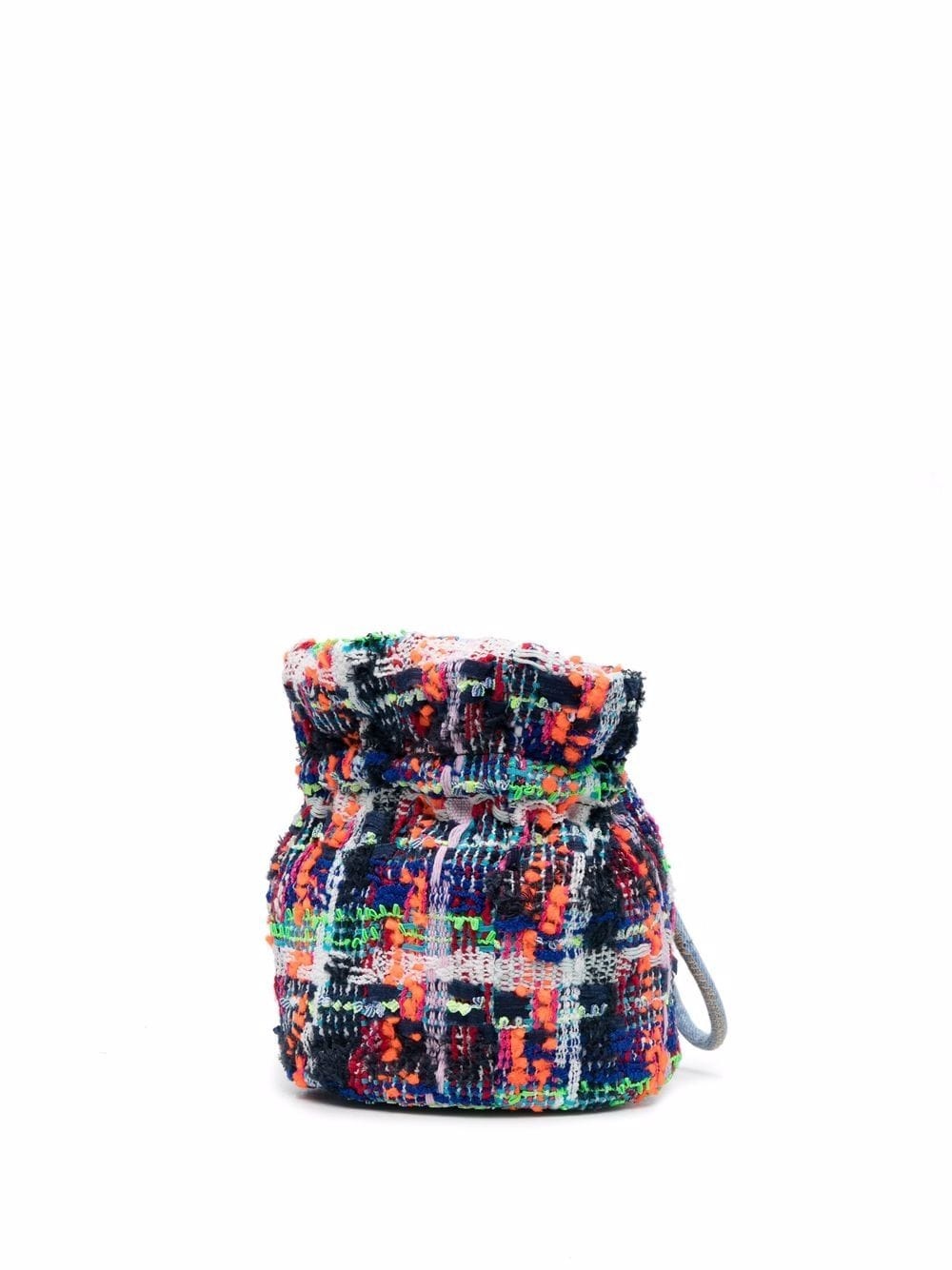 drawstring tweed bucket bag - 3