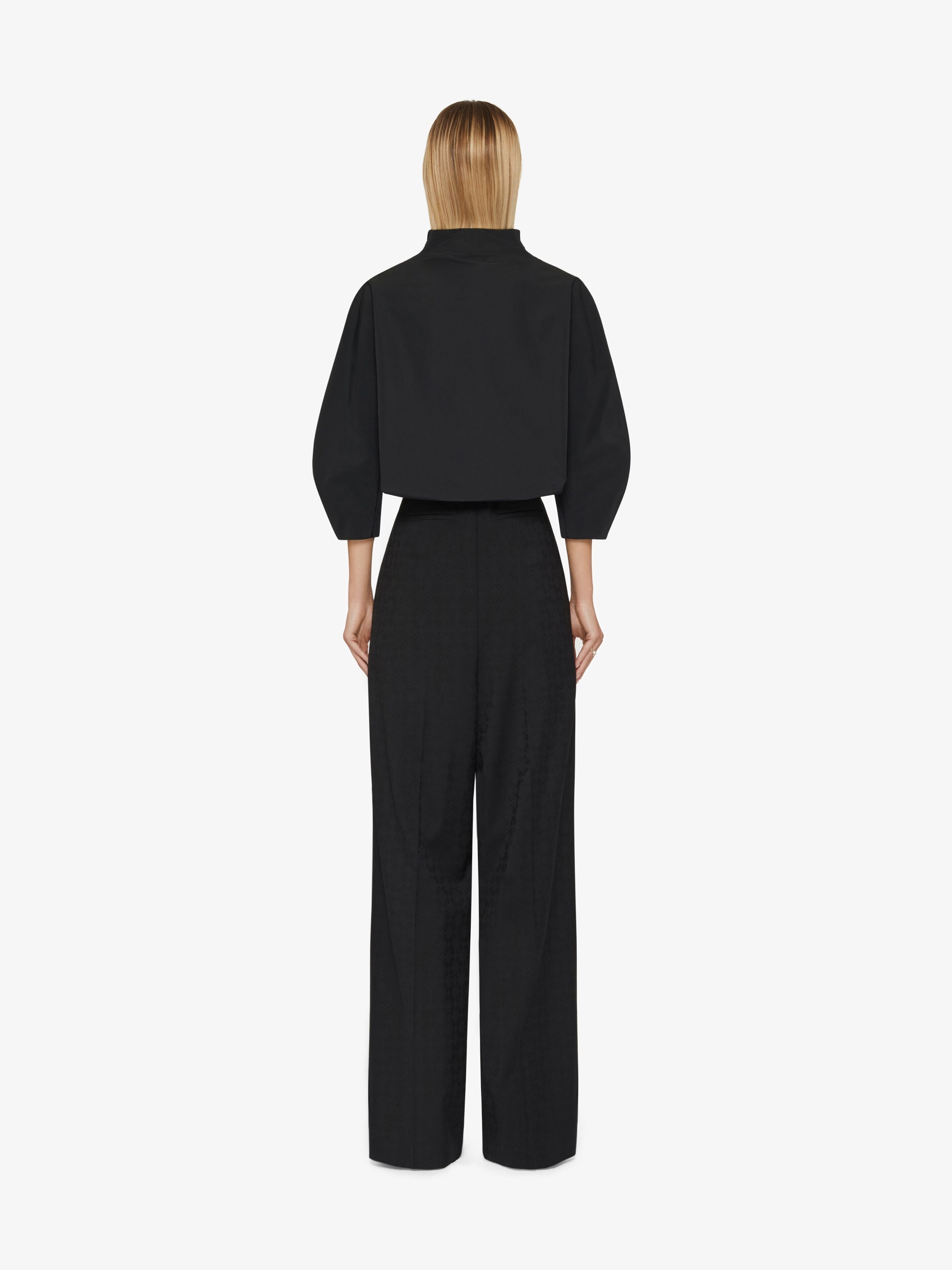 PLEATED PANTS IN MONOGRAM 72 JACQUARD - 3