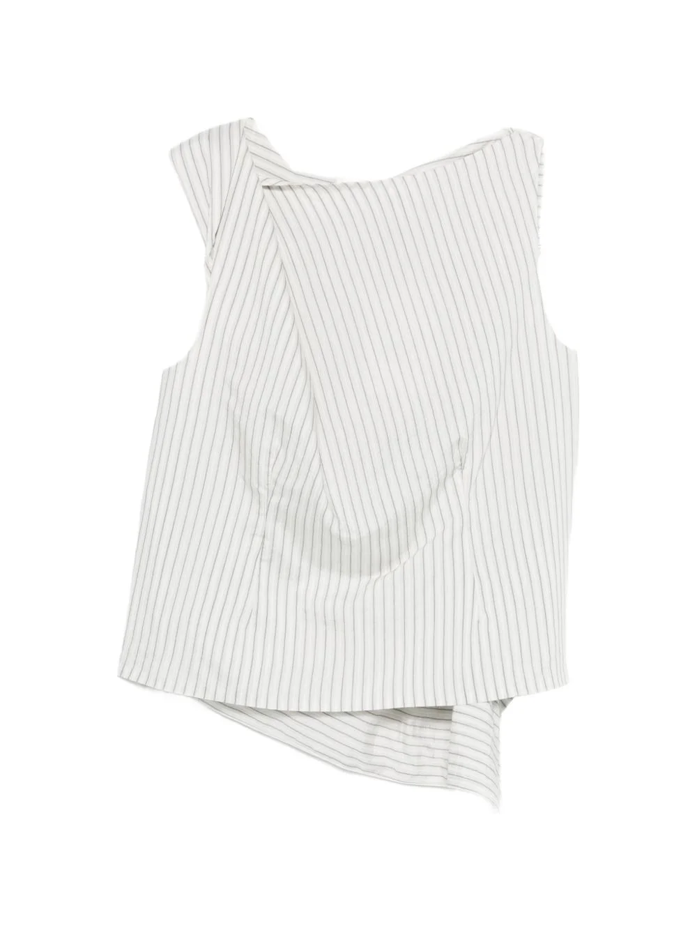 draped striped blouse - 1