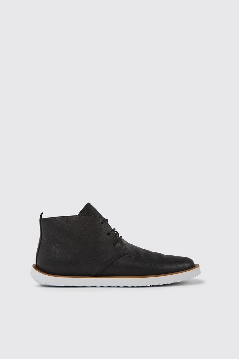 Black leather men's shoes 5