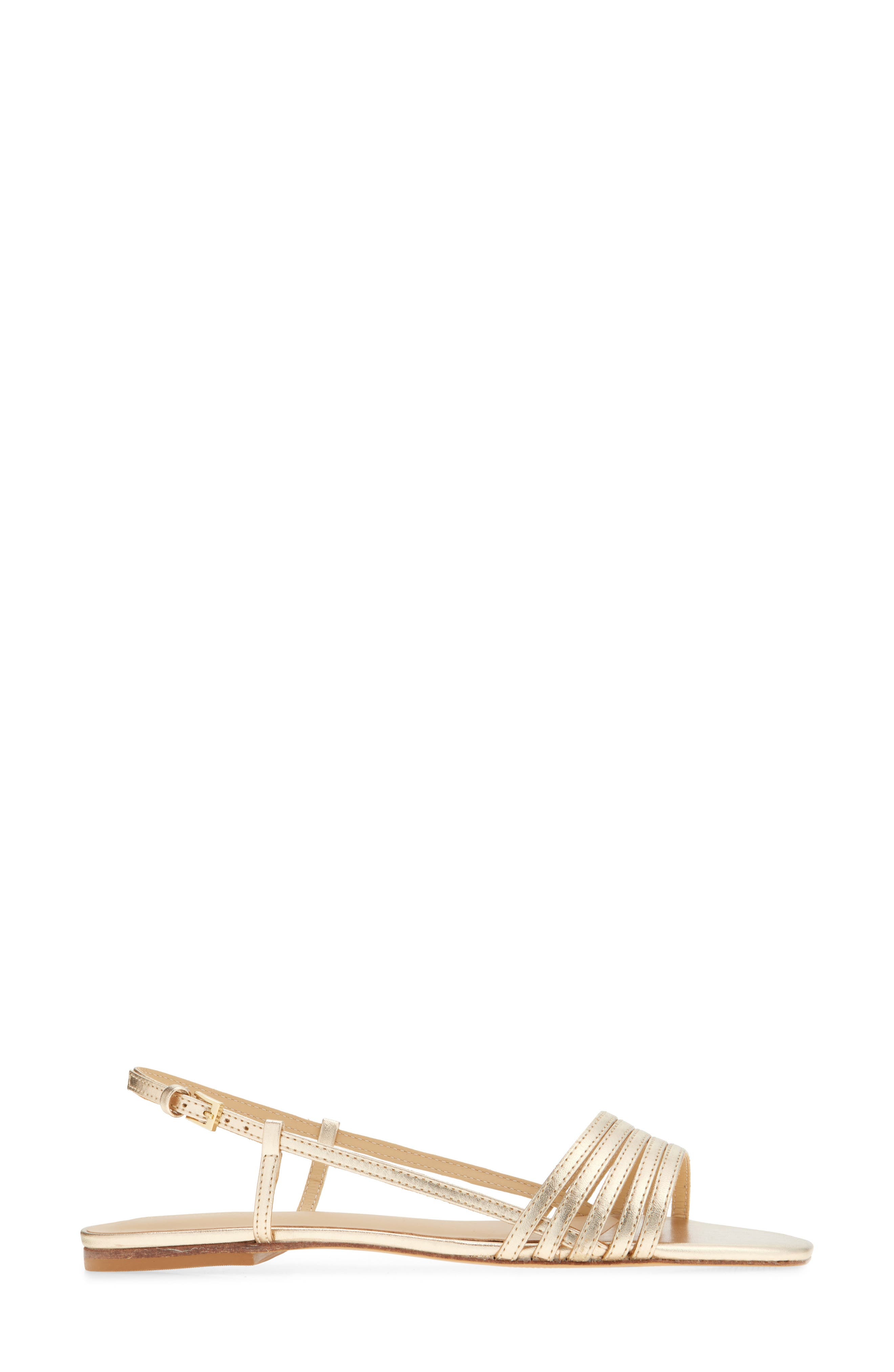 Reformation Millie Lattice Flat Sandal in Gold at Nordstrom - 3
