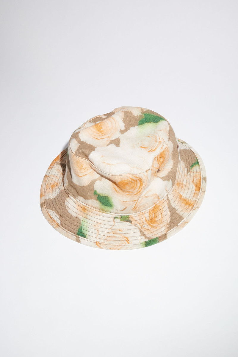 Rose print bucket hat - Peach orange 1