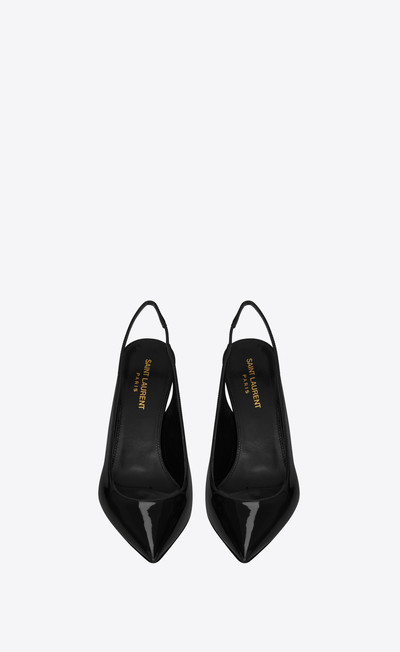 SAINT LAURENT opyum slingback pumps in patent leather with black heel outlook