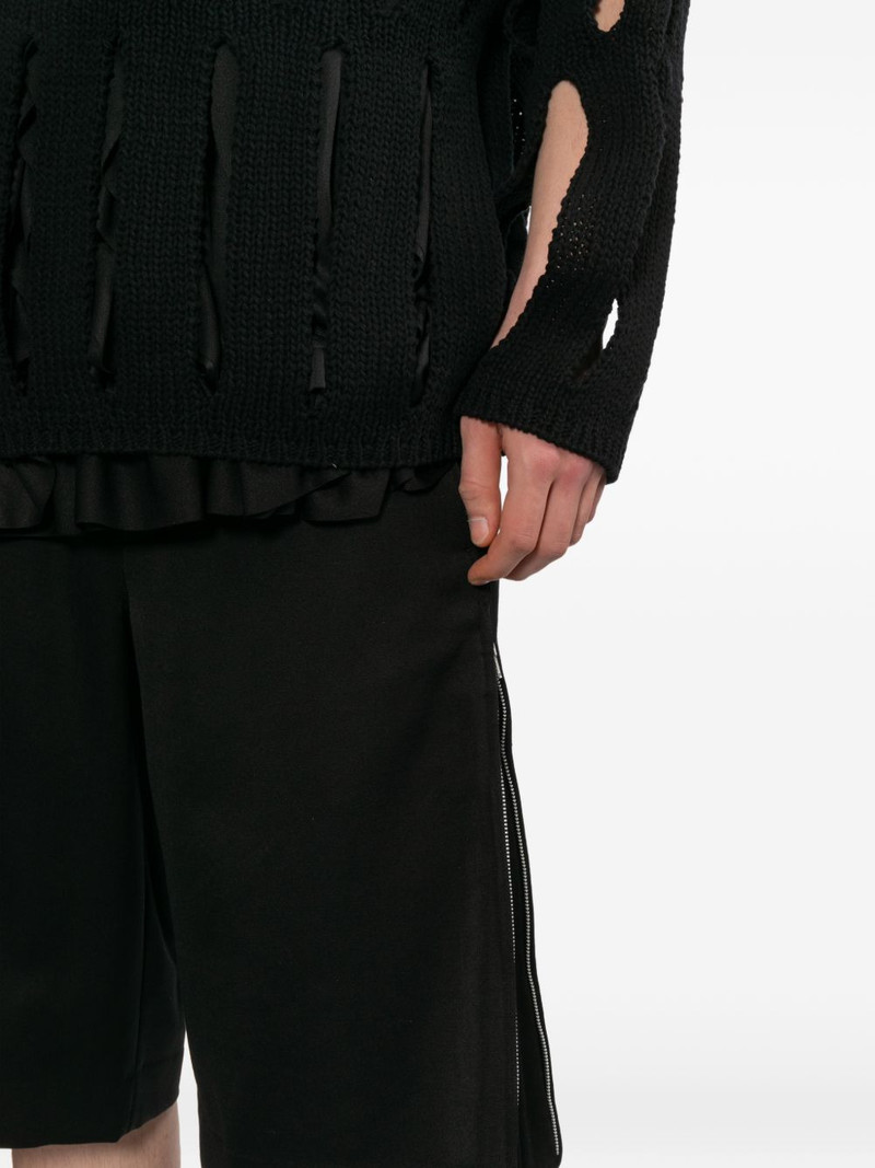 zip-detail wool shorts 5