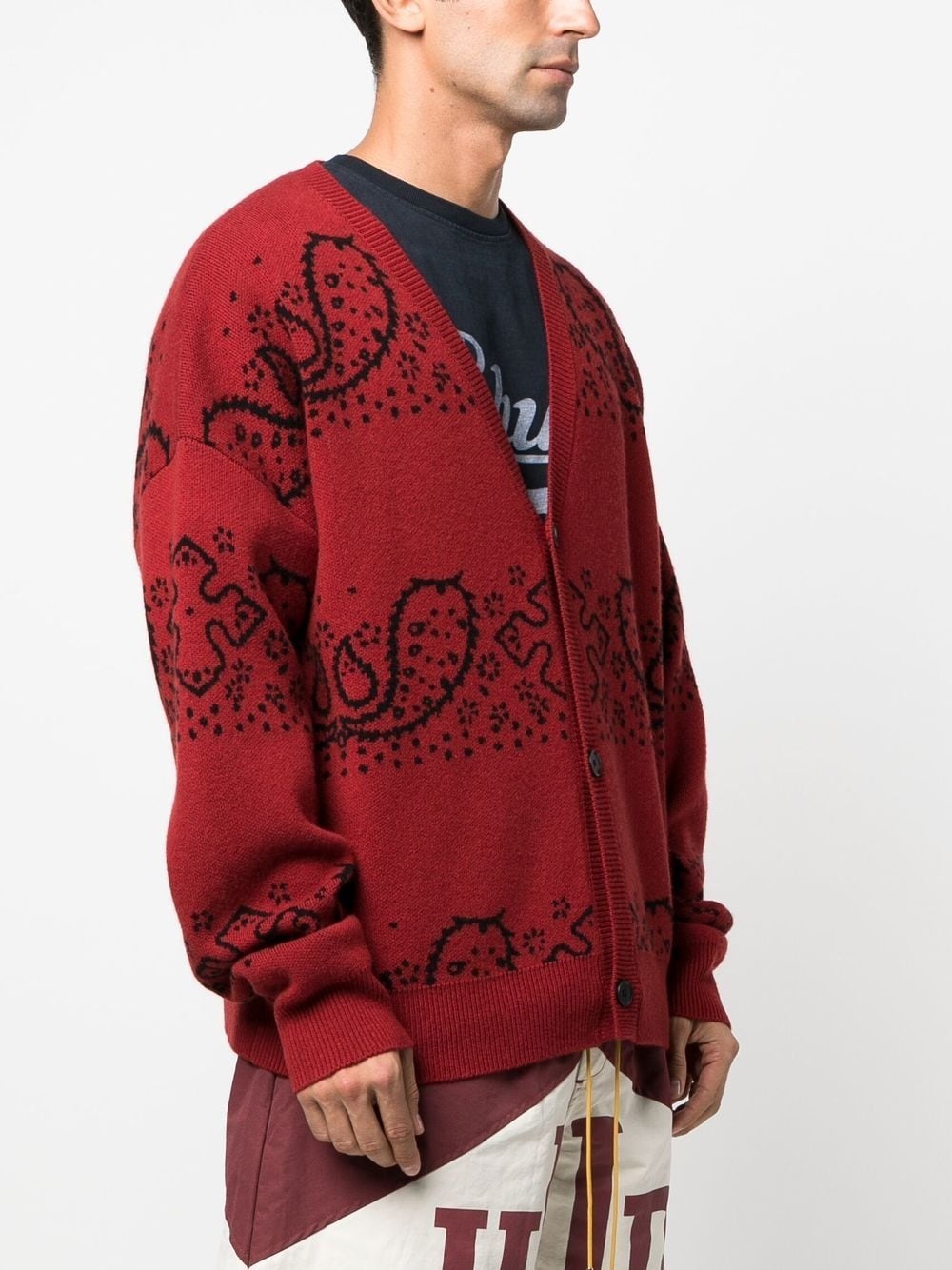 bandana-jacquard cardigan - 3
