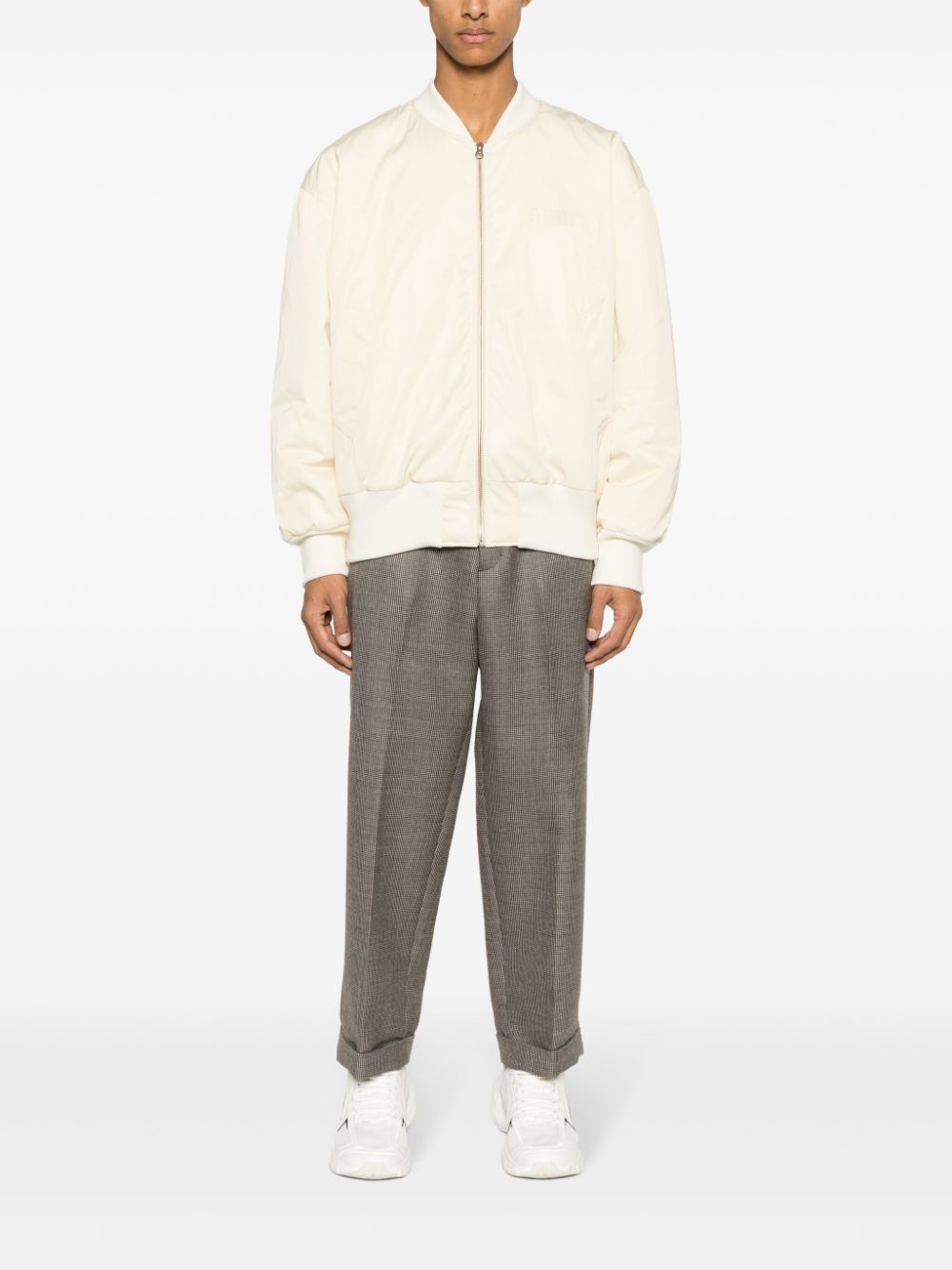 logo-embroidered bomber jacket - 2