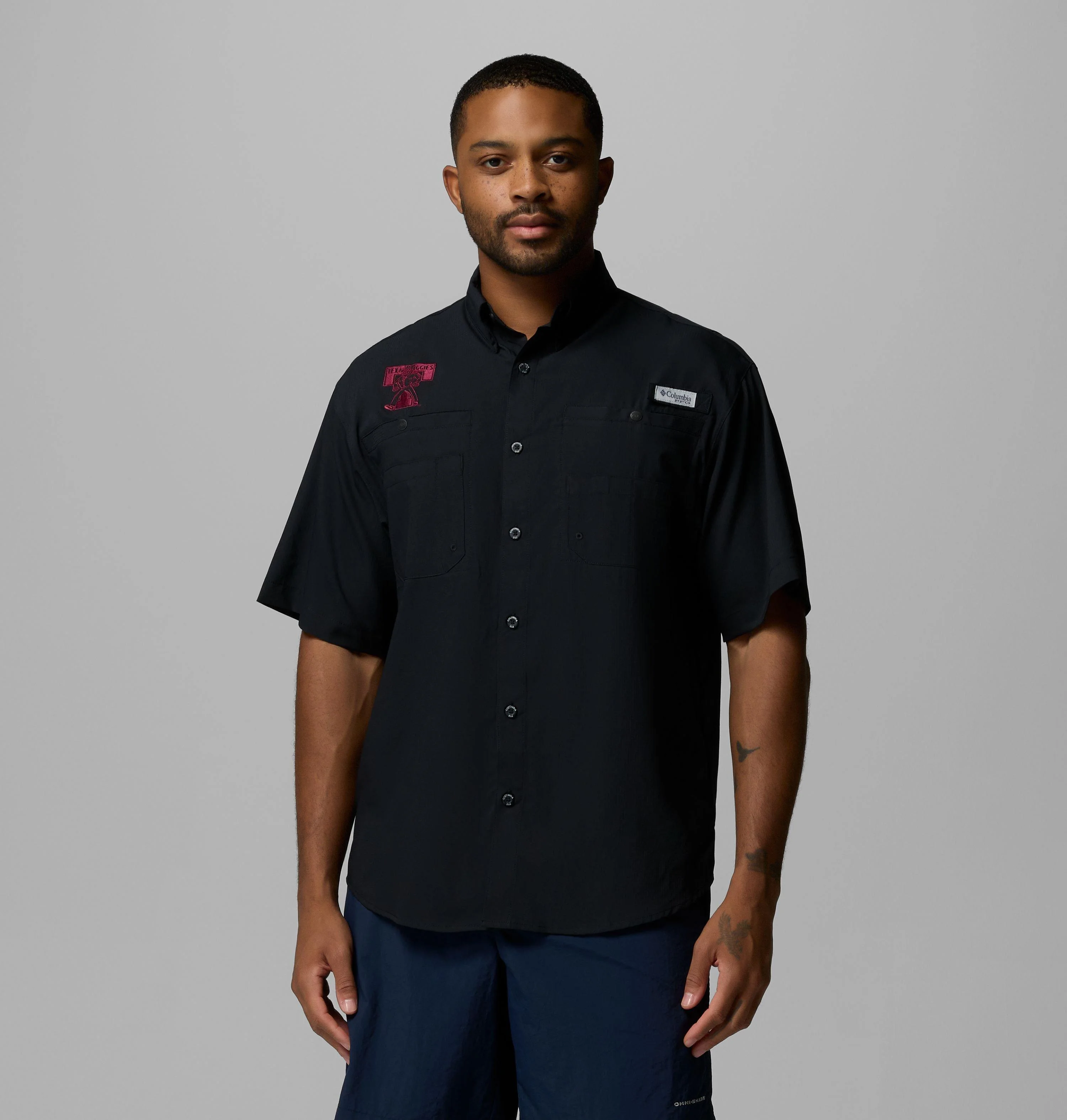 Men's Collegiate PFG Tamiami Short Sleeve Shirt - Texas A&M - 1