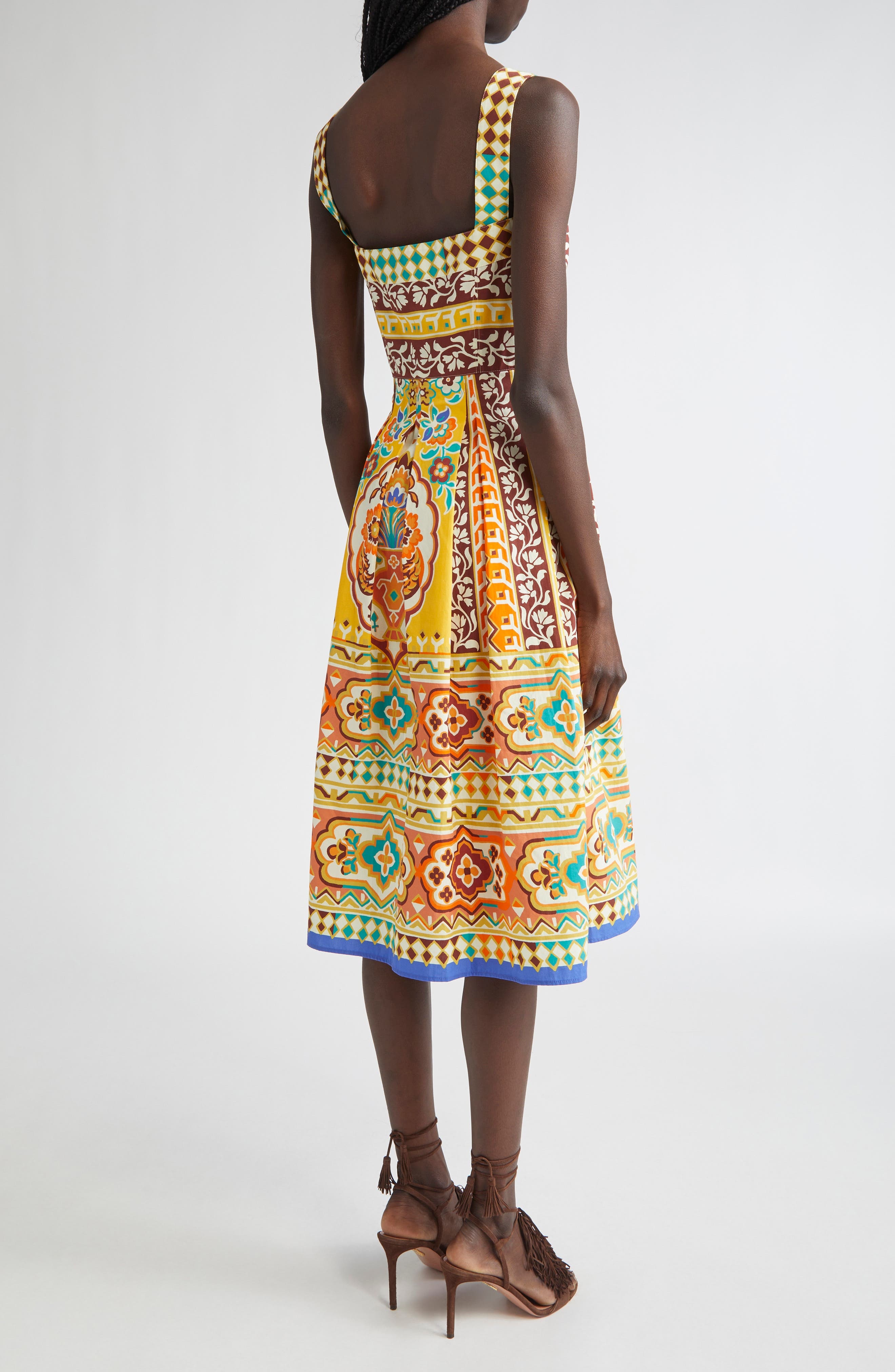 Etro Geo Floral Cotton Poplin Sundress in Printed Yellow Base at Nordstrom - 2