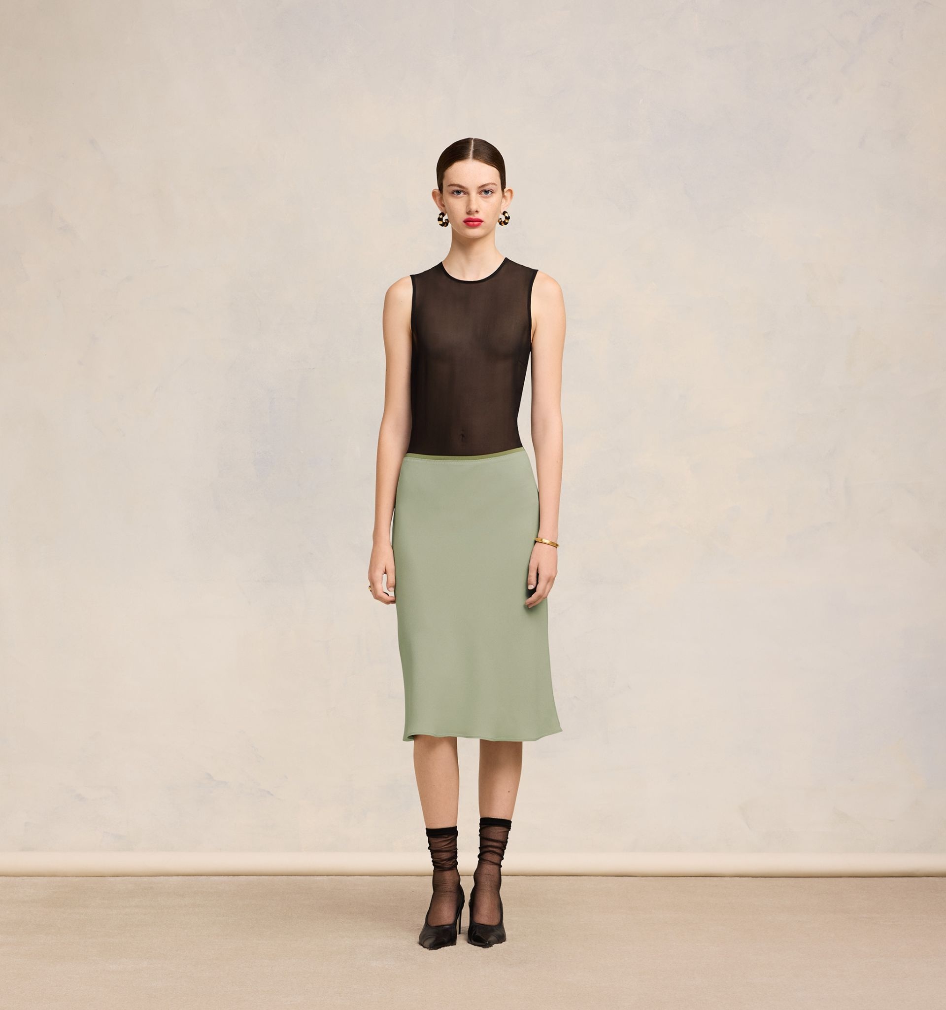 Midi Skirt With Elasticated Waist - 3