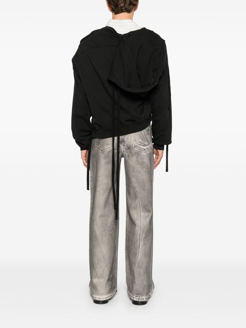 asymmetric-design hoodie - 4