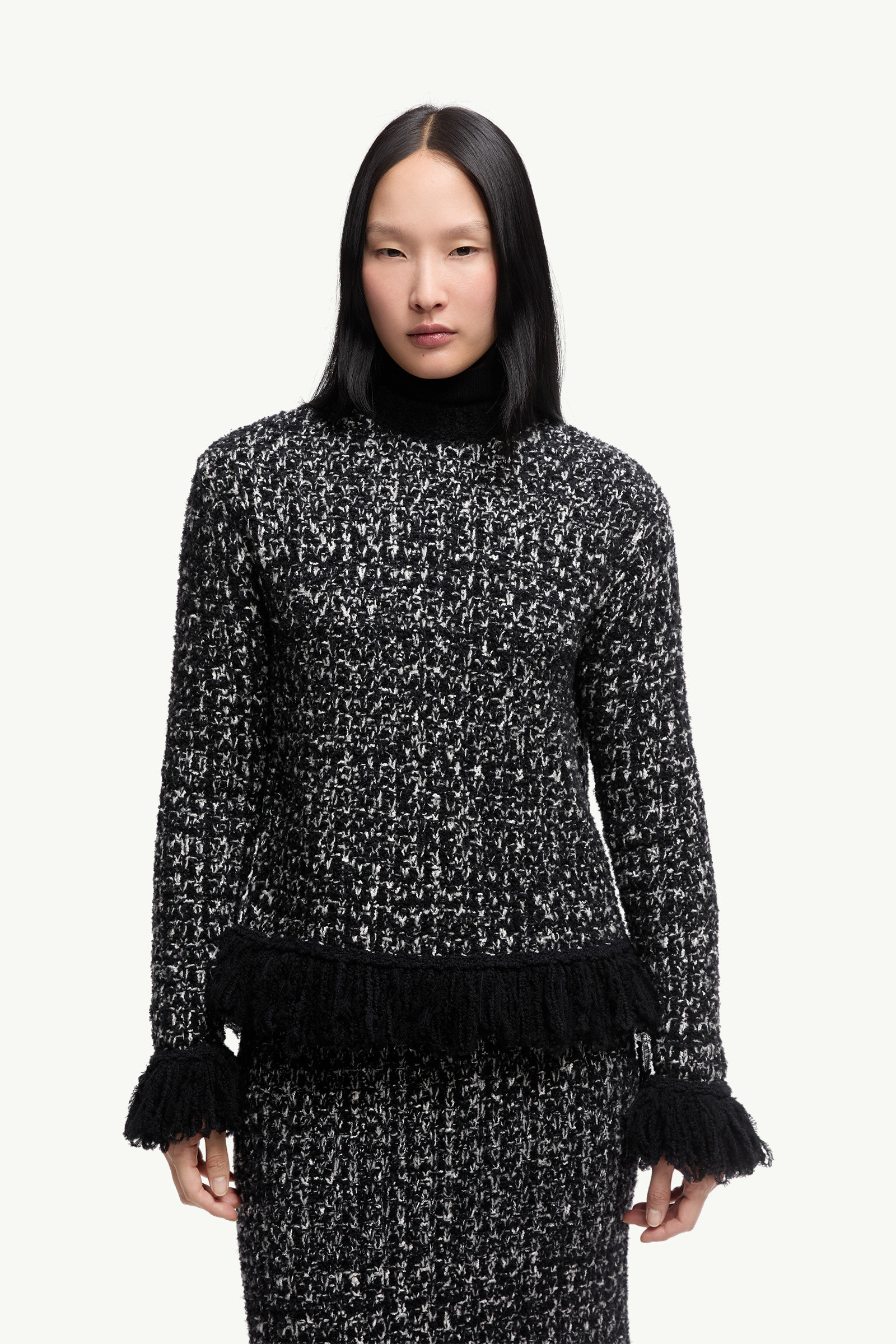 Fringe-Trim Wool Blend Sweater - 3
