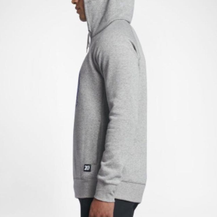 Men's Air Jordan 11 Fleece Po Casual Sports Fleece Lined Long Sleeves Printing Hooded Gray 823715-06 - 6