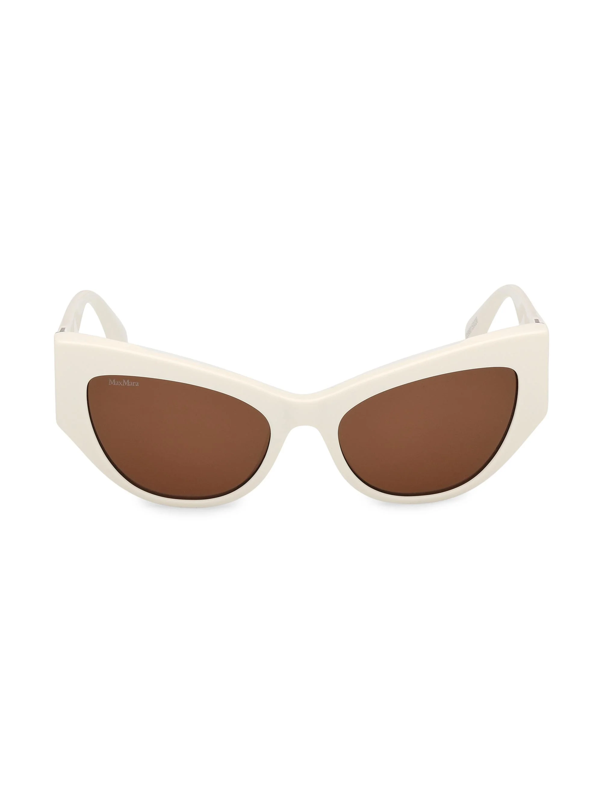 Women's 54MM Cat-Eye Sunglasses - White Brown - 1